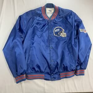 Vintage Chalk Line New York Giants Satin Jacket Mens XL Blue Made USA